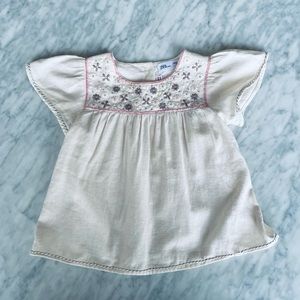 Zara girls embroidered blouse size 3-4